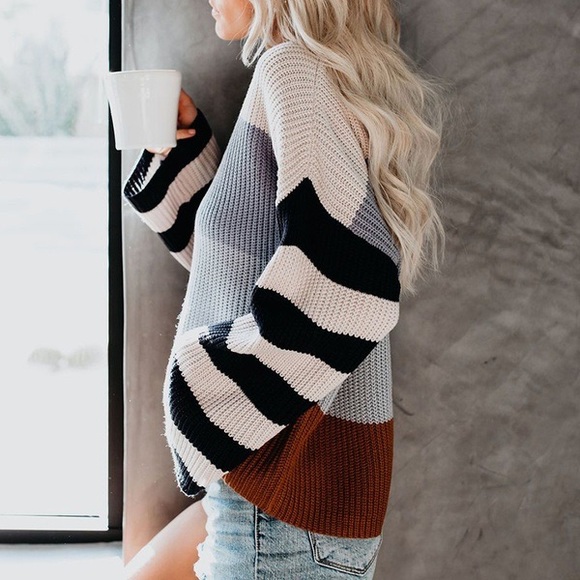 ✨LAST ONE✨Mixed stripe sweater tunic - Picture 2 of 6